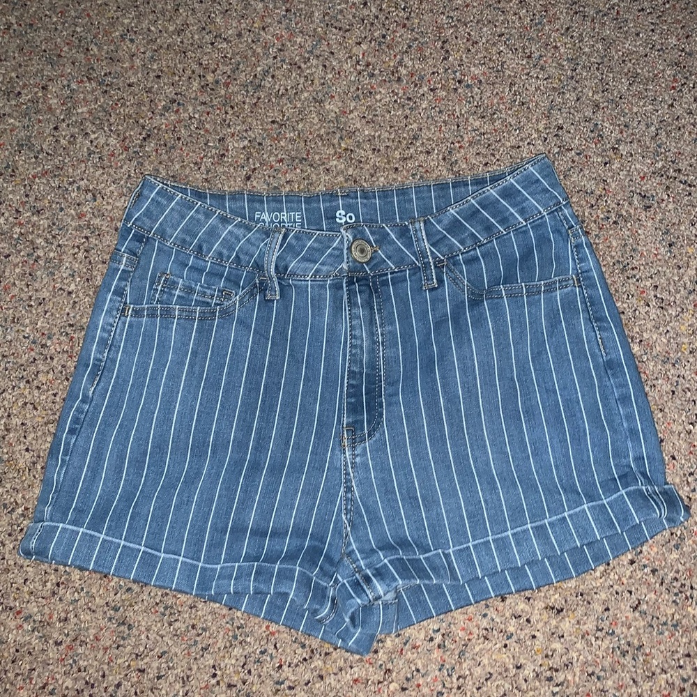 High rise striped shorts